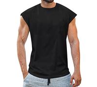 Generisch Débardeur de bodybuilding pour homme - Sans manches - Pour entraînement intensif - Coupe moulante, Noir , L