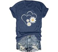 Generisch Débardeur décontracté sans manches pour femme avec imprimé lettres pour un style décontracté au quotidien et des loisirs confortables, bleu foncé, S