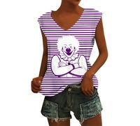 Generisch Débardeur d'été tendance, décontracté, rayé, sans manches, confortable, extensible et polyvalent., lilas, 5XL