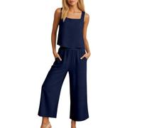 Generisch Débardeur sans manches 2026 avec pantalon large comme ensemble décontracté deux pièces au design uni contemporain pour femmes à la mode, Bu2, S