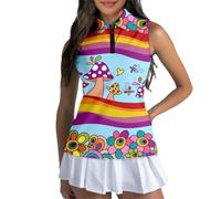 Generisch Débardeur sans manches à motif floral, haut extensible doux pour l'été, vêtements d'été décontractés, multicolore, M