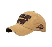 Generisch Décontracté Simple Couleur Unie Trous Cassés Casquette en Maille Lavée Chapeau Langue de Canard Protection Solaire Chapeau de Soleil Casquette de Baseball, jaune, taille unique