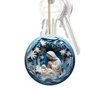 Generisch Décoration d'arbre de Noël Jésus - Décoration de crèche de Noël - 2D - décorative Plate en Acrylique avec Motif de Pâques pour la Porte d'entrée, l'école, l'église