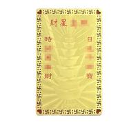 Generisch Décoration de dieu porte-bonheur - Carte traditionnelle portable en cuivre doré - Décoration du Nouvel An chinois - Pour voiture, table à manger, vitrine, maison, école, bureau, café