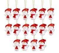 Generisch Décoration de Noël, 16 pièces pendentif 2D mignon, décorations avec bonhommes de neige, pour les fêtes d'hiver, la maison, la table, la cheminée, l'arbre de Noël