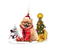 Generisch Décoration de Noël à suspendre pour chien Merry Christmas Tree Decor Xmas Santa Welcome Sign Décorations Famille amis Jardin Petite journée suspendue () Robe d'événement (D, taille unique)