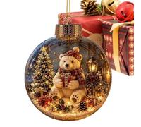 Generisch Décoration de Noël en acrylique 2D en forme d'animal à suspendre | Décoration d'arbre de Noël pour vacances d'hiver, fête, maison, extérieur, jardin, terrasse, mur, décoration festive