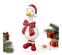 Generisch Décoration de Noël en résine - Figurine de Noël - Canard mignon | Pendentif animal pour centre de table, bibliothèque, plateau de table, chambre à coucher, salon, appartement, bureau