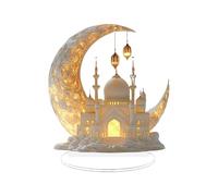 Generisch Décoration de table - Acrylique Crescent Moon Castle Stand, 2D Centrpiece, Ornement, Bureau à Domicile Bureau Étagère Manteau Décoration Fourniture d'Utilisation, 13 x 8 cm 5 pouces 1 pièce