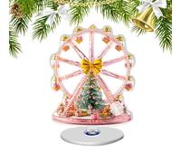 Generisch Décoration de Table de Noël - Grande Roue 2D comme Point Central de Table - Base rotative - Décoration de Noël avec Design d'arbre - pour présentoir d'hiver, Mariage, Thanksgiving, Vacances