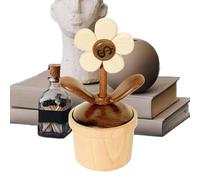 Generisch Décoration de Tableau de Bord, Fleur en Bois rotative, Accessoire d'intérieur de Voiture, Affichage de Table, décoration de Voiture, Cabine de Voiture, esthétique, Voyage, Road