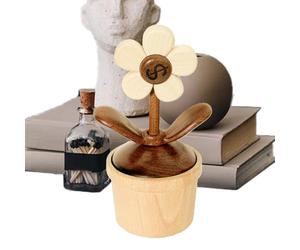 Generisch Décoration de Tableau de Bord, Fleur en Bois rotative, Accessoire d'intérieur de Voiture, Affichage de Table, décoration de Voiture, Cabine de Voiture, esthétique, Voyage, Road