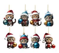 Generisch Décoration de vacances de chat | Décorations mignonnes de chat de Noël | Animaux acryliques imperméables Pendentif de voiture pour une atmosphère de Noël riche Les rives ou les dommages à