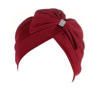 Generisch Décoration de vélo pour femme - Nœud papillon - Cancer - Turban - Casquette ethnique - Chapeau enveloppant, bandeau, paintball, costume pour femme, Bordeaux, taille unique