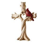 Generisch Décoration murale en forme de croix religieuse en bois avec | Croix chrétienne avec découpe en forme de cœur au milieu, appartement, entrée, église, cuisine, salon et