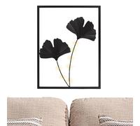 Generisch Décoration murale en métal - Feuilles en métal sculpté - Art mural avec lumière LED - Décoration d'intérieur moderne pour couloir, cheminée, fenêtre de porte