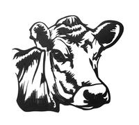 Generisch Décoration murale en métal - Tête d'animal - Vache à cornes de fer - Chèvre - Grande vache à oreilles - Pour cuisine, chambre à coucher