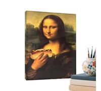 Generisch Décoration murale humoristique Mona Lisa comme pièce de | Parodie fantaisiste de la Mona Lisa comme sujet de conversation amusant pour l'hôtel, le restaurant ou les fêtes privées