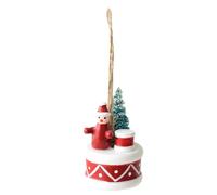 Generisch Décorations de vacances - Statue de bonhomme de neige et de Père Noël à suspendre, décoration d'arbre faite à la main, matériau composé de résine, fixation sécurisée, collection d'ornements