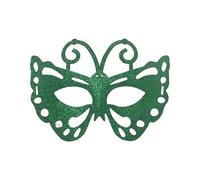 Generisch Demi-masque de carnaval avec poudre pour le contour des yeux mystérieux - Décoration de fête luxueuse pour les bals masqués (vert, taille unique)