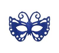 Generisch Demi-masque de carnaval avec poudre pour le contour des yeux mystérieux - Décoration de fête luxueuse pour les bals masqués (bleu, taille unique)