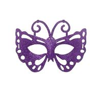 Generisch Demi-masque de carnaval avec poudre pour le contour des yeux mystérieux - Décoration de fête luxueuse pour les bals masqués (violet, taille unique)