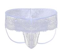 Generisch Dentelle Sissy String Tanga Culotte T-Back Tangas Slip Shorts Sous-vêtements Thong Sous-vêtements String Sous-vêtements pour Hommes Sous-vêtements de sport, Blanc., S