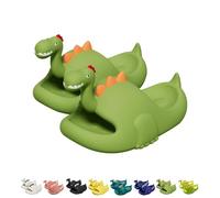 Generisch Dinosaur Slippers Sandales, drôle 3D Mignon Dino Slides House Slides House Slippers Sandales de bain, pour adultes et enfants, vert, 44/45 EU