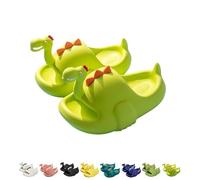 Generisch Dinosaur Slippers Sandales, drôle 3D Mignon Dino Slides House Slides House Slippers Sandales de bain, pour adultes et enfants, Vert clair, 38/39 EU