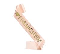 Generisch Diplômé Sash, remise de diplôme volée, sublimation des épaules volée J'ai terminé | Écharpe ruban seniors Common School faveurs pour adultes femmes hommes hommes, Champagne, Siehe