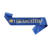 Generisch Diplômé Sash, remise de diplôme volée, sublimation des épaules volée J'ai terminé | Écharpe ruban seniors Common School faveurs pour adultes femmes hommes hommes, bleu, Siehe Beschreibung