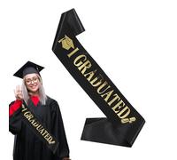 Generisch Diplômé Sash, remise de diplôme volée, sublimation des épaules volée J'ai terminé | Écharpe ruban seniors Common School faveurs pour adultes femmes hommes hommes, Noir , Siehe Beschreibung