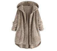 Generisch Dirndl Haut de poche irrégulière pour femme en non-tissé grande taille de manches Manteau pour femme avec veste demi-saison Manteau pour femme, gris, M