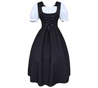 Generisch Dirndl - Robe midi pour femme - Robe traditionnelle Dirndl - Tablier long - Tablier pour fille - Chemisier Dirndl - Mode traditionnelle - Costume élégant - Coton - Dentelle - Grande taille
