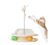 Generisch Distributeur de friandises pour chat - Jeu d'alimentation et enrichissant - Jouet interactif pour chat avec teaser à ressort et balles - Pour l'entraînement des animaux de compagnie
