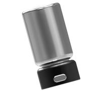 Generisch Distributeur de nourriture pour poissons en portions pour | Bouton poussoir, construction en métal noir argenté, réservoir de nourriture de 120 ml, utilisation propre de routine