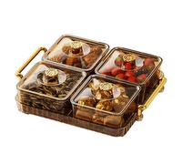 Generisch Divided Serving Tably - Récipient alimentaire portable | Plaques à collation | Élégant et durable Bol de service tendance amovible avec couvercle et poignée pour collations, apéritifs, noix