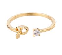 Generisch Dix anneaux strass 26 Bague initiale personnalisée Bague ouverte avec strass Bague pour femmes Anneaux de gymnastique en plastique, taille unique, Cuivre, Aucune pierre précieuse