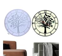 Generisch DIY Trees of Life Clock Mold - 25,4 cm - Moule en silicone - Flexible et réutilisable - Bricolage créatif - Arbre de vie - Décoration DIY - Résine blanche noire