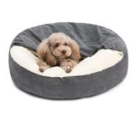 Generisch Dog House, Niche Semi-fermée for Chien, Coussin de Couchage for Chaton et Chiot, nid Chaud d'hiver, Tapis de litière Moelleux et résistant aux salissures,for Indoor(Gray Beige,50X50CM)