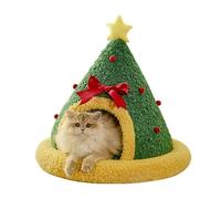 Generisch Dog House, Panier De Noël for Chat, Nid d'hiver Chaud Et Semi-fermé for Chats Chiens, Niche Couchage sur Le Thème des Fêtes,for Indoor(Christmas Tree)
