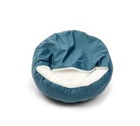 Generisch Dog House, Panier Orthopédique for Chien avec Couverture À Capuche, Chaud, Imperméable, Résistant La Saleté, Niche for Chat Et Chiot, Lavable en Machine,for Indoor(Blue,M - Diameter 60cm)