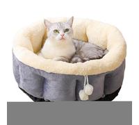 Generisch Donut Cat Bed - Coussin rond en peluche 40 x 40 cm antidérapant - Lit chaud pour chatons, poupées, balcon de sommeil intérieur, décoration de la maison, Noël d'hiver lavable et confortable