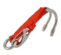 Generisch Double crochet récif - Crochet de plongée en acier inoxydable avec corde | Équipement de sécurité pour photographie sous-marine, grottes, plongée, accessoires de plongée, aventure