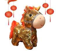 Generisch Doudou | 15 centimètres Paillettes Paillettes Figurines de collection Poupées douillettes | Année 2026 de l'es Peluche | Pour Et Filles Maison Chambre Chambre Enfant Voyage Voiture Chinois