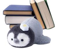 Generisch Doudou en peluche - Adorable motif de pingouin de 25 cm - Avec œufs, pommes et flocons de neige - Idéal comme cadeau d'anniversaire pour le Nouvel An ou un anniversaire pour les
