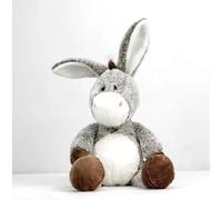 Generisch Doudou Trotro gris le petit âne - Poupée d'âne debout et suspendue - Peluche douce et réaliste pour câliner et jouer - 32 cm
