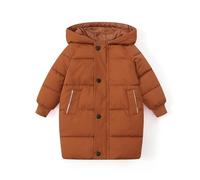 Generisch Doudoune 2026 avec matelassage épais pour l'hiver, manteau mi-long, vêtement d'extérieur chaud avec col, marron, 6-7 ans