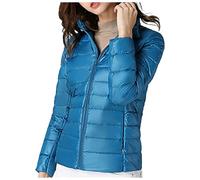 Generisch Doudoune coréenne blanche courte et fine pour femme, bleu ciel, M