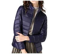 Generisch Doudoune coréenne blanche courte et fine pour femme, Marine, 7XL